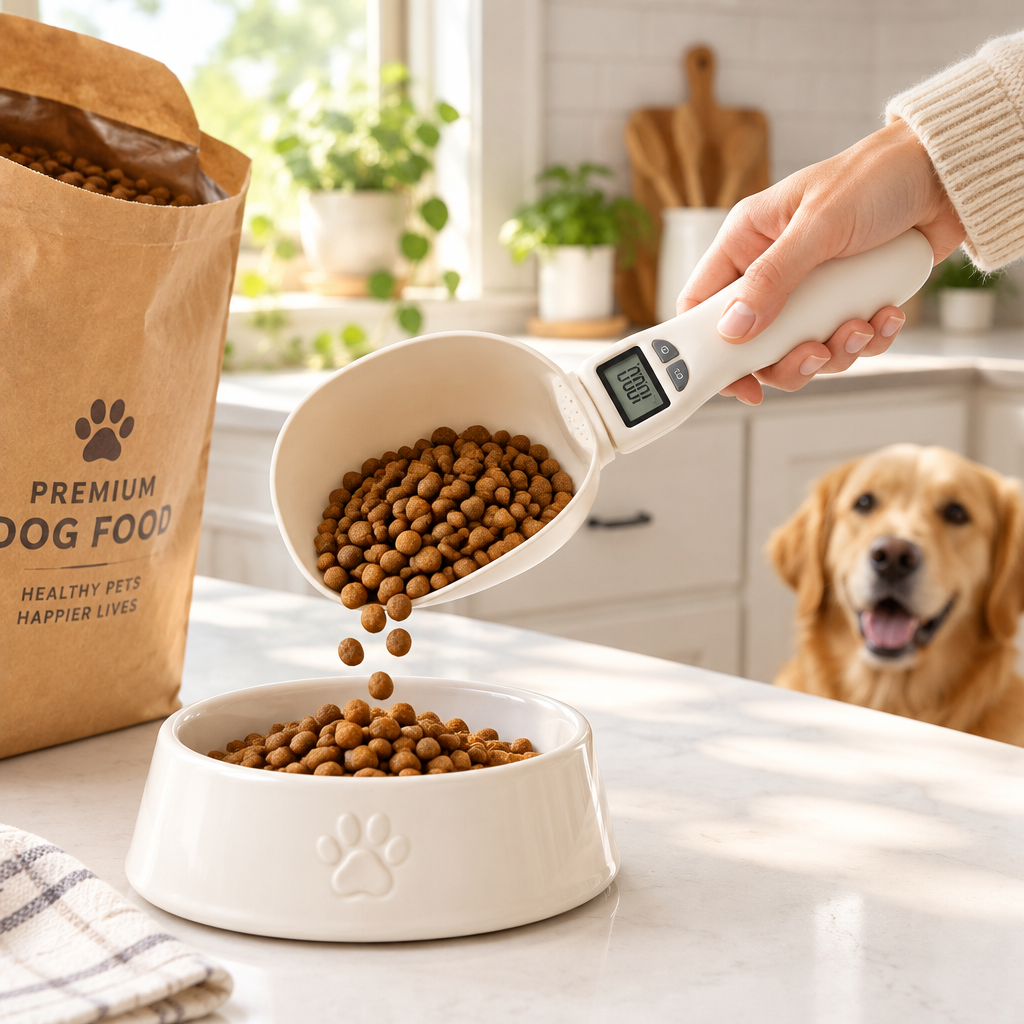 Smart Pet Food Measuring Spoon with Digital Scale