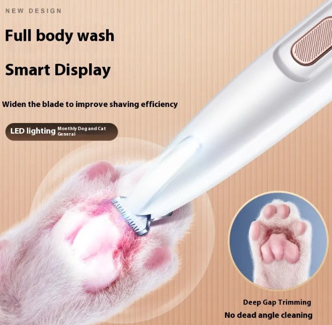 Pet Paw Trimmer with LED Light – Safe & Quiet Nail Grooming for Dogs & Cats