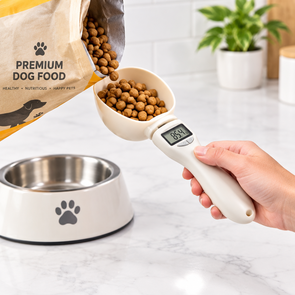 Smart Pet Food Measuring Spoon with Digital Scale